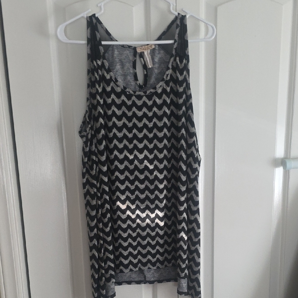 Black and White Chevron Tank Top